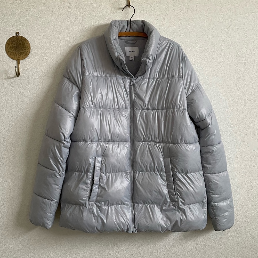 Old Navy Gray Puffer Coat - Size XL TALL
